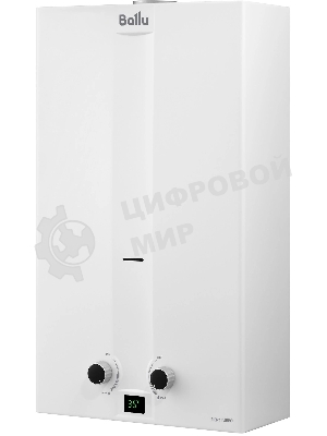 Водонагреватель газовый Ballu GWH 12 Fiery Turbo белый, проточный, 12 л/мин, 24 кВт