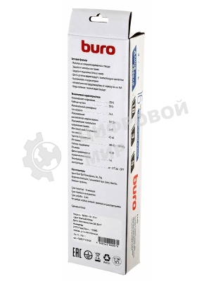 Сетевой фильтр Buro 600SH-16-1.8-W 1.8 м, 6 розеток, белый, коробка