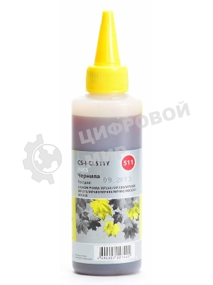 Чернила Cactus CS-I-CL511Y желтый (100мл) Canon PIXMA MP240/MP250/MP260/MP270/MP480