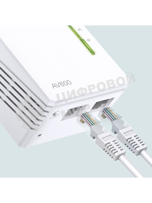 Сетевое оборудование TP-Link TL-WPA4220 300Mbps Wireless AV500 Powerline Extender, 500Mbps Powerline Datarate, 2 10/100Mbps Fast Ethernet ports, HomePlug AV, Plug and Play, WiFi Clone, Single Pack