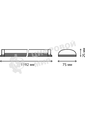 Светильник светодиодный Gauss ДПО-36w 6500K, 2650Лм, 1209х75х25, IP20