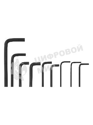 Набор ключей Sparta имбусовых HEX, 1,5–10 мм, 10 шт., оксидированные, на кольце