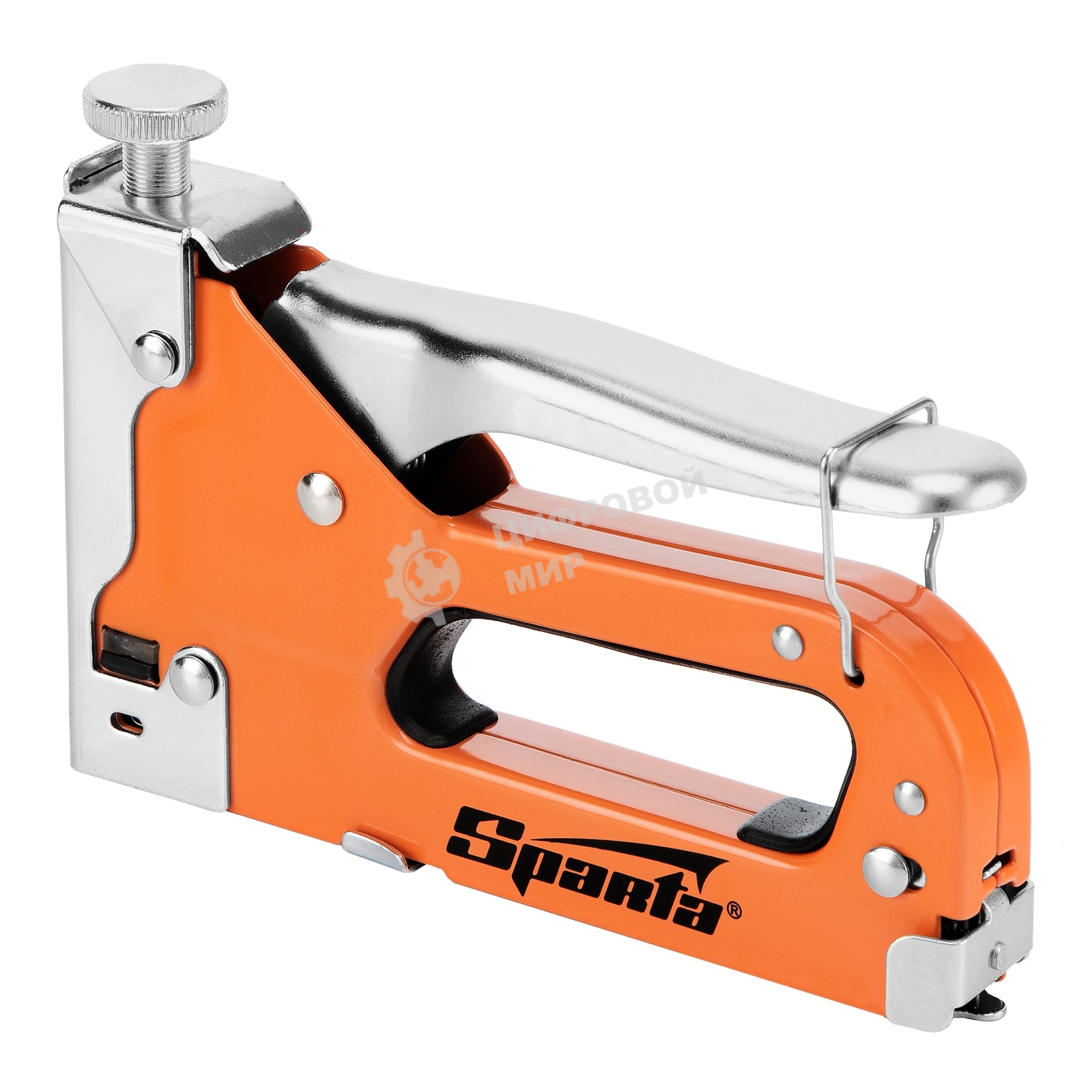 Степлер Sparta мебельный регулируемый со скобами 200 шт тип скобы №53 4-14 мм