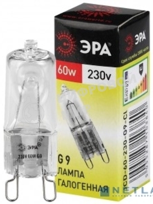 Лампа галогенная ЭРА G9-JCD-60-230V-Cl(100/1000/30000)