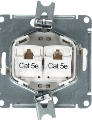 Механизм розетки комп. 2-м Glossa RJ45+RJ45 кат. 5е беж. SchE GSL000285KK