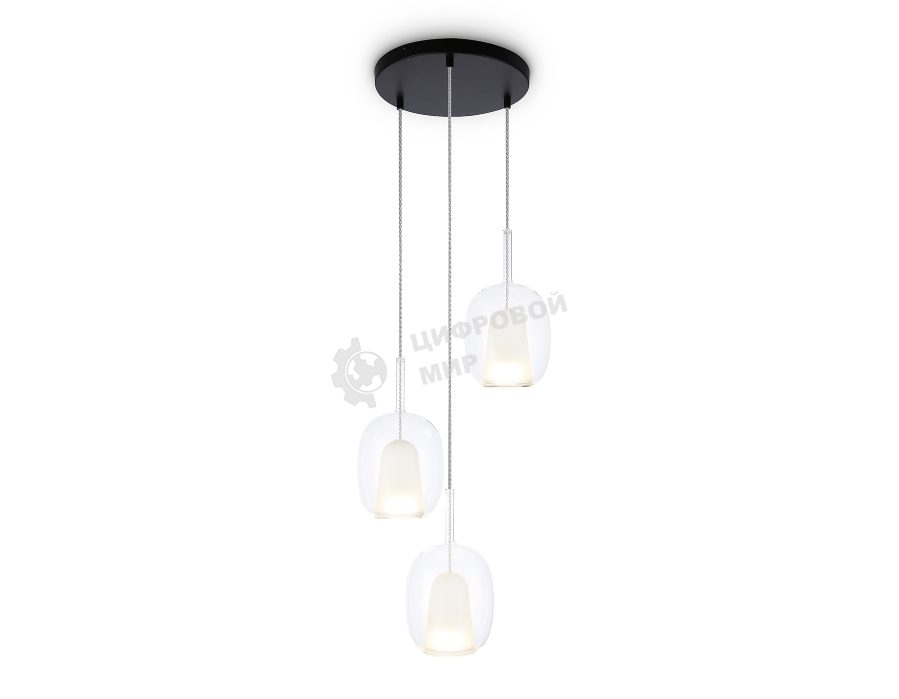 Подвесной светильник Ambrella light LH11151/3 BK/WH/CL черный/белый/прозрачный E27*3 max 60W D425*1500