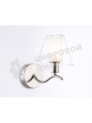 Настенный светильник Ambrella light LH57085 SN/FR никель/белый матовый E14 max 40W 230*140*200