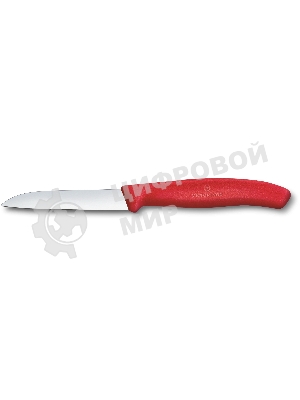 Нож кухонный Victorinox Swiss Classic (6.7401.C1) стальной для чистки овощей и фруктов лезв. 80 мм прямая заточка красный