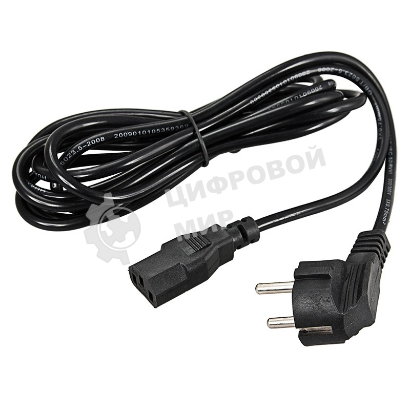 Шнур сетевой Rexant евровилка угловая - евроразъем С13, кабель 3x0,75 мм², длина 3 метра (PE пакет)