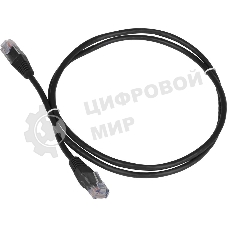 Патч-корд TWT UTP кат.5e, с заливными колпачками, 2.0 м, черный