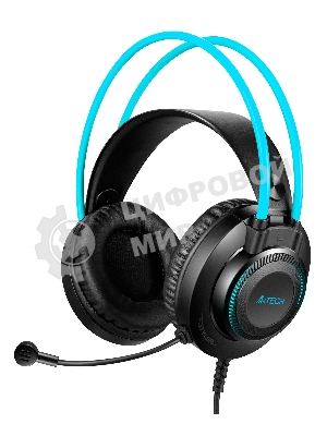 Гарнитура A4Tech Fstyler FH200i серый-синий, проводная, 3.5 мм