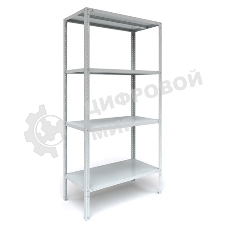 Металлические стеллажи Стеллаж MS 185/100х30/4 (Размеры внешние (ВхШхГ) 1850х1000х300 мм, 4 полки, с единой стойкой)