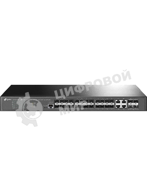 Коммутатор TP-Link JetStream 24-портовый управляемый SFP уровня 2+, 20 гигабитных SFP-портов и 4 гигабитных комбинированных порта SFP/RJ45