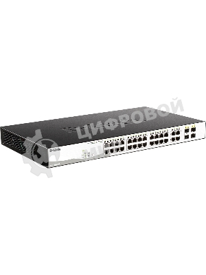 Коммутатор DGS-1210-28P/F5A Настраиваемый L2 PoE-коммутатор, 24x1000Base-T, 4хCombo 1000Base-T/SFP
