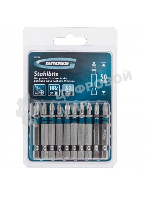 Набор бит Gross 11334 ph1х50 сталь s2 10 шт.