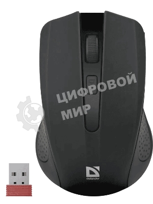 Мышь беспроводная Defender Accura MM-935 черный, 1600 dpi, радиоканал, USB, кнопки - 4