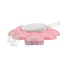 Выключатель двухклавишный Kranz HAPPY Цветок скрытой установки, белый/розовый