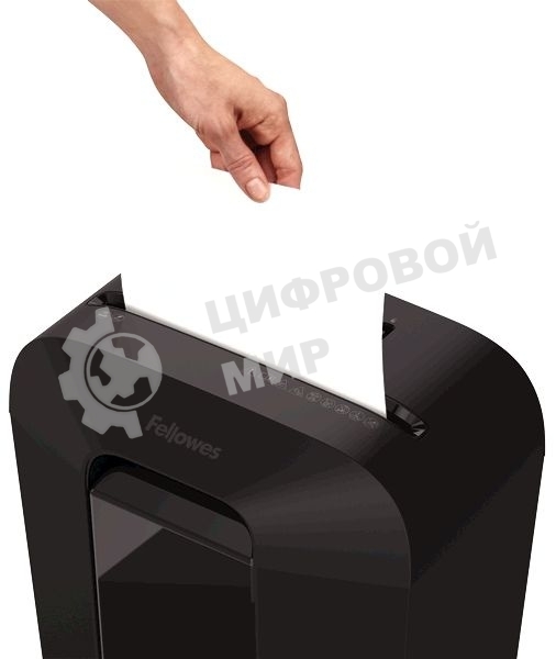 Шредер Fellowes PowerShred LX70 черный (секр.P-4)/перекрестный/11лист./18лтр./скрепки/скобы/пл.карты