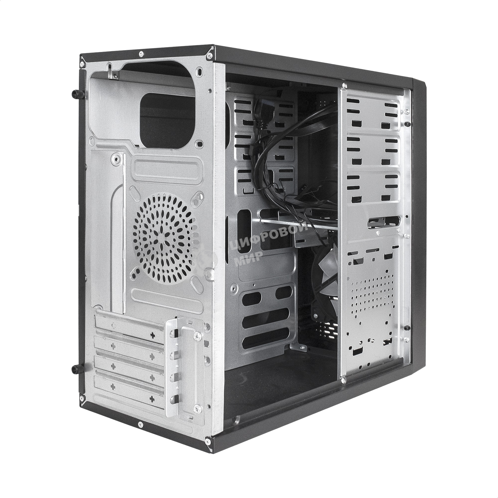 Компьютерный корпус Minitower ExeGate mEVO-7807-NPX450 (mATX, БП 450NPX 12см, 1хUSB+1хUSB 3.0, черный 1x12см с RGb подсветкой)