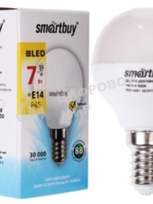 Светодиодная (LED) лампа Smartbuy-P45-07W/3000/E14