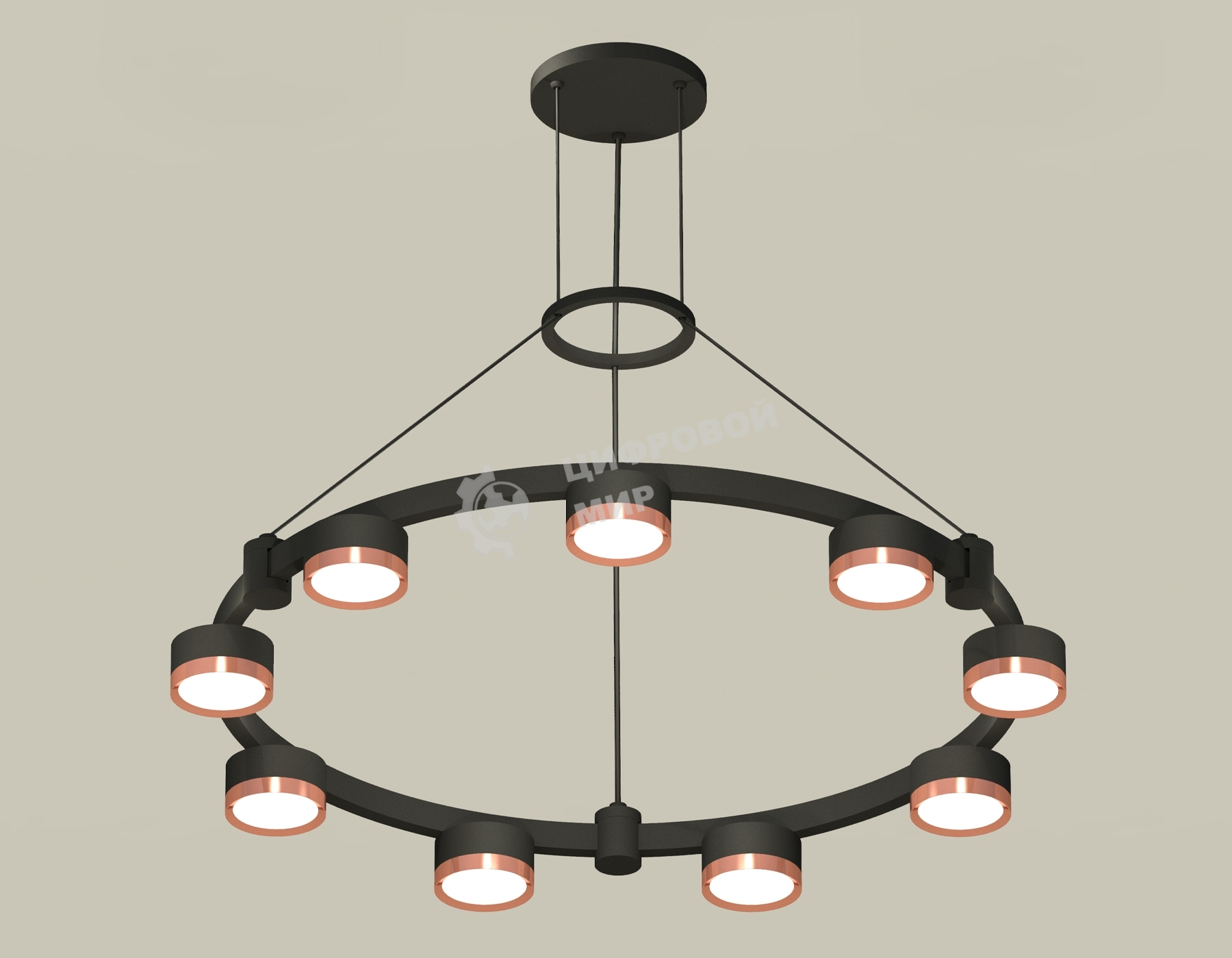 Светильник Ambrella light XR92051803/9 SBK/PPG черный песок/золото розовое полированное GX53 (A9205, C9242, N8126)