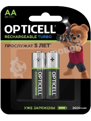 Аккумулятор Opticell Turbo 6080001 AA NiMH 2600mAh (2шт) блистер