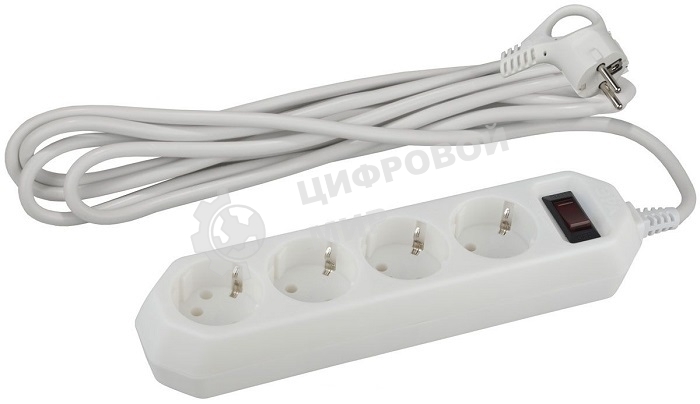 Сетевой фильтр ЭРА USF-M-4es-1.5m-W, 1.5м, белый б0019741