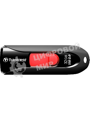 Флешка USB Transcend Jetflash 590 (TS32GJF590K), 32Gb, USB 2.0, R/W 15/5, черный/красный