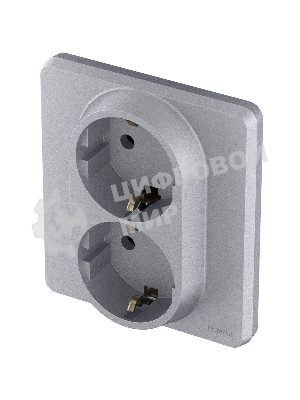 Розетка 2 x 2К+З немецкий стандарт 16А 250 В алюминий