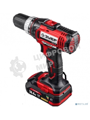 Дрель-шуруповерт Зубр ДШЛ-145-22, 14,4 В, 2 Ач, 35 Нм, щеточный