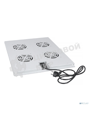 Вентиляторный модуль Cabeus, 1U, 40х423х515 мм (ВхШхГ), вентиляторов: 4, поток: 600 м3/ч, в напольные шкафы серии SH-05C глубиной 800мм, серый