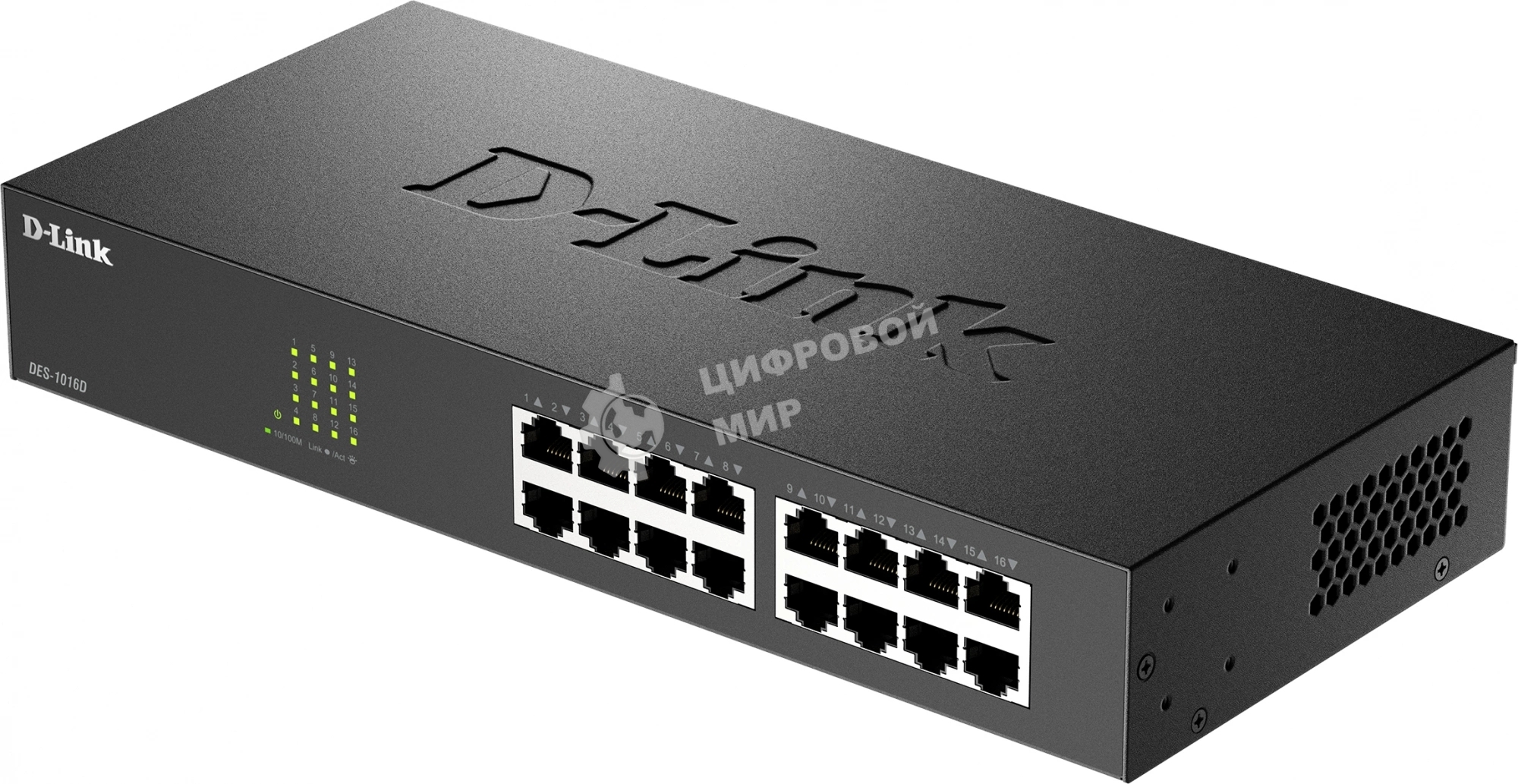 Коммутатор неуправляемый D-Link DES-1016D/I1A с 16 портами 10/100Base-TX
