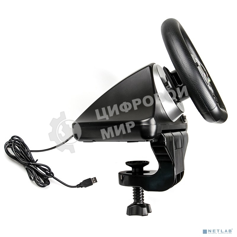 Игровой руль Dialog GW-135VR GranTourismo - эф.вибрации, 2 педали, рычаг ПП, PC USB