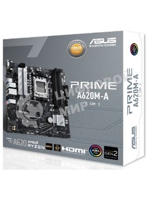 Материнская плата ASUS PRIME A620M-A-CSM, AM5, AMD A620, 2xDDR5, 4xSATA, 2xM.2, 1xPCI-E 4.0 x16, 1xHDMI, 1xDP, 1xVGA, 1x 1Gb LAN, 2xUSB-A 3.2 Gen 1, 4xUSB-A 2.0, 3x3.5 мм, 7.1, Micro-ATX