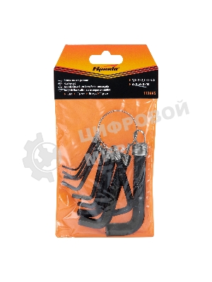 Набор ключей Sparta имбусовых HEX, 1,5–10 мм, 10 шт., оксидированные, на кольце