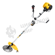 Триммер бензиновый Denzel DT-52E, 52 см3, неразъемная штанга, электростартер, состоит из 2 частей