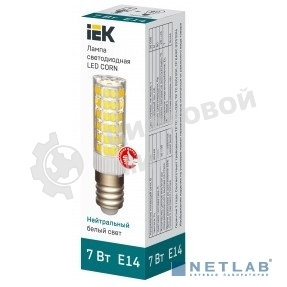 Лампа светодиодная IEK LLE-CORN-7-230-40-E14 CORN 7Вт капсула 4000К E14 230В керамика
