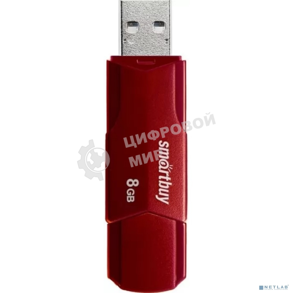 Флешка USB Smartbuy CLUE Burgundy (SB8GbCLU-BG), 8Gb, USB 2.0, R/W 15/8, красный
