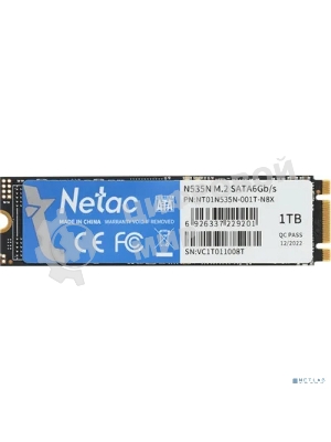 Накопитель SSD Netac N535N Series, 1Tb, M.2 2280, SATA III, R/W 560/520