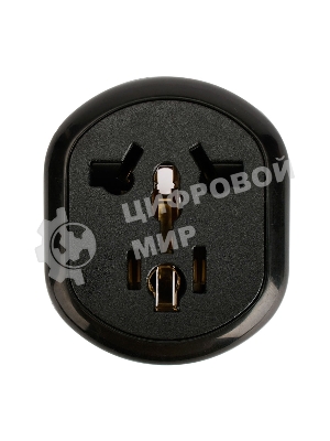 Переходник питания универсальный Cablexpert 6в1 A-AC-UKEU-003B, с вилки A,B,(C),F,E,G,I в F,E, 16А, термостойкий PС пластик, черный, пакет