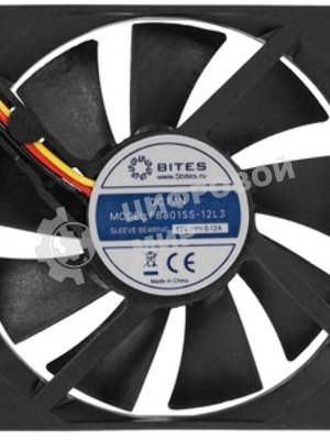 Вентилятор для корпуса 5bites FB8015S-12L3 черный, 80 x 80 мм, 2000 об/мин, 20 дБ, 3 pin