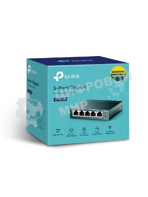Коммутатор TP-Link SOHO TL-SG105 5-port Desktop Gigabit Switch, 5 10/100/1000M RJ45 ports, metal case