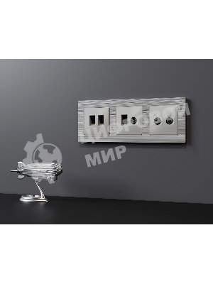 Комплект механизма розетки TV оконечной + SAT 5-862MHz 3.5dB/950-2150MHz 3.5dB ALFA Серебро глянец QUANT (AP4133, VM217) MA413310