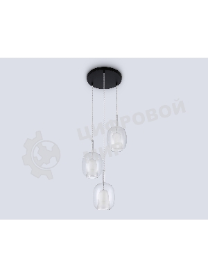 Подвесной светильник Ambrella light LH11151/3 BK/WH/CL черный/белый/прозрачный E27*3 max 60W D425*1500