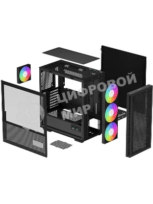 Компьютерный корпус DeepCool CH560 Digital черный (R-CH560-BKAPE4D-G-1) (ATX, без БП, 2хUSB, с окном)