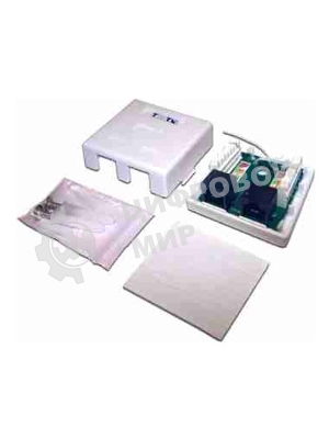 Розетка TWT (TWT-SM2-4512-WH) настенная 1 порт RJ-45 категории 5е и 1 порт RJ-12. UTP. белая