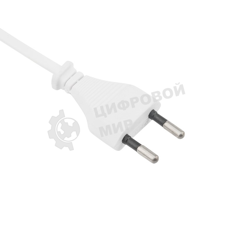 Шнур сетевой Rexant вилка плоская без розетки, кабель 2x0.5 мм², длина 1,8 м., белый