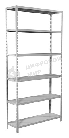 Металлические стеллажи Стеллаж MS 220/100х40/6 (Размеры внешние (ВхШхГ) 2200х1000х400 мм, 6 полок, с единой стойкой) S24199174602