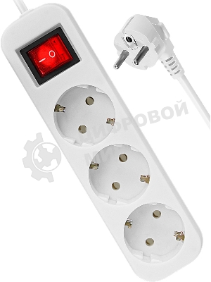 Удлинитель Defender S350 белый 5.0 м, 3 розетки 