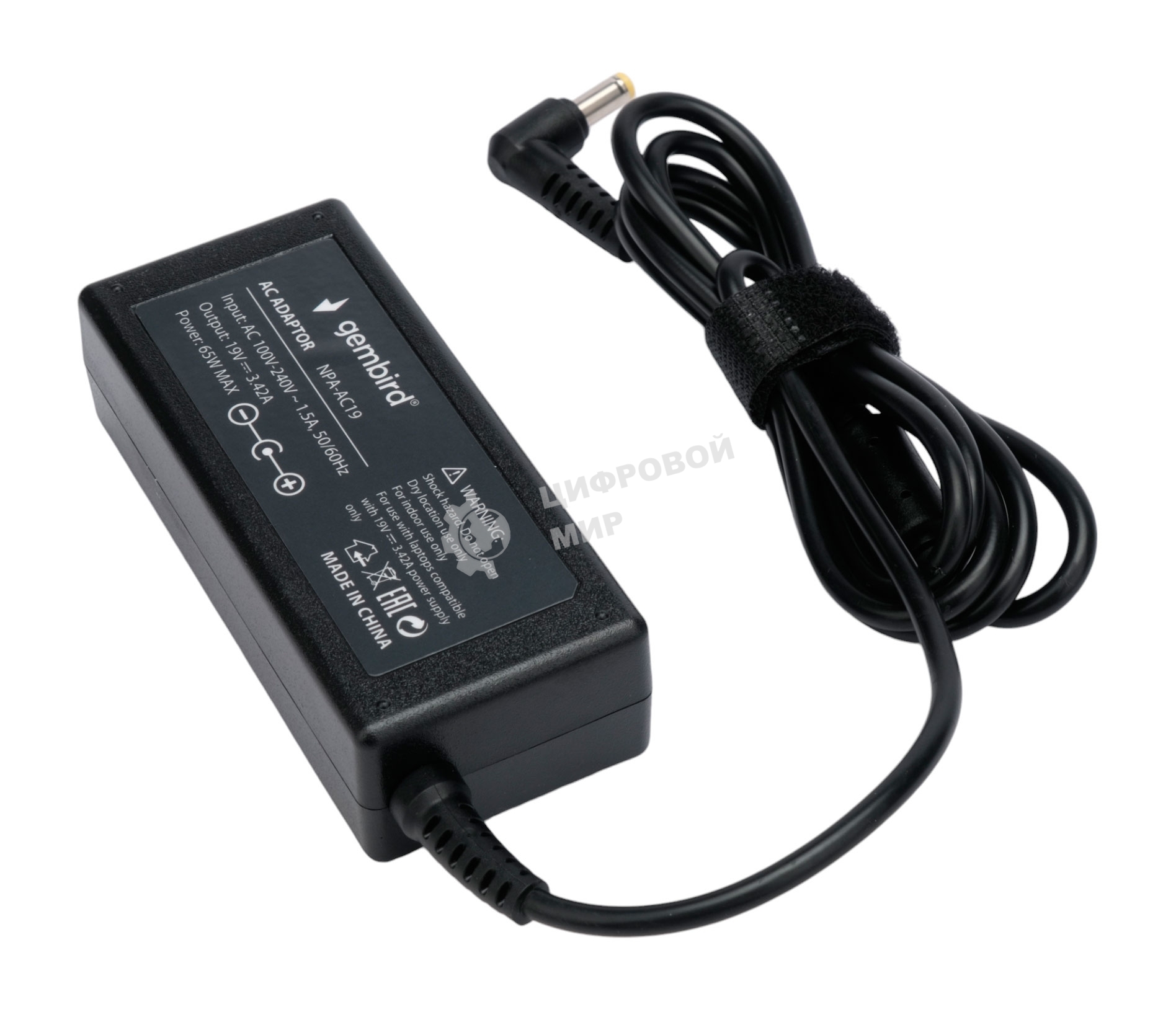 Блок питания Gembird для ноутбуков Asus, Toshiba 19В/3,42А, 65Вт, 1 штекер 5,5х2,5мм (NPA-AC19)